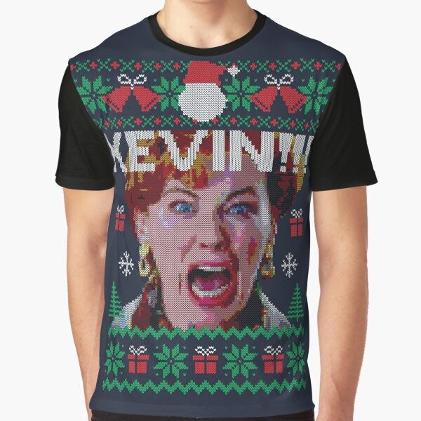 "KEVIN!!! Graphic T-Shirt featuring a retro design from the classic 90s movie Home Alone"