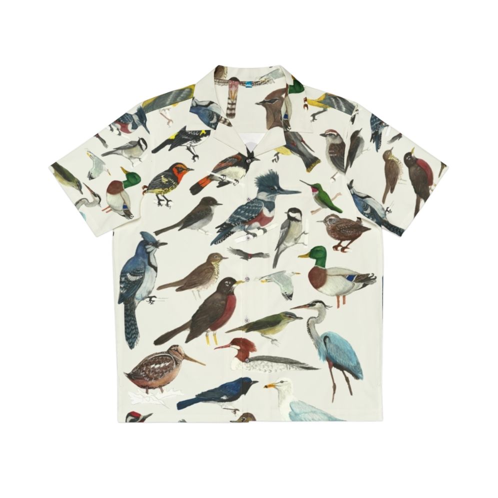 Bird-themed Hawaiian shirt featuring vibrant bird species