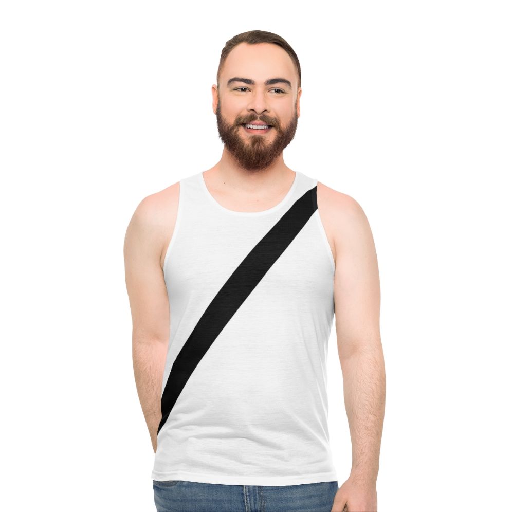 Unisex tank top with safety belt car seat belt design - men