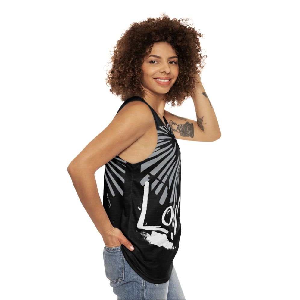 Acoustic sound wave design tank top - women side