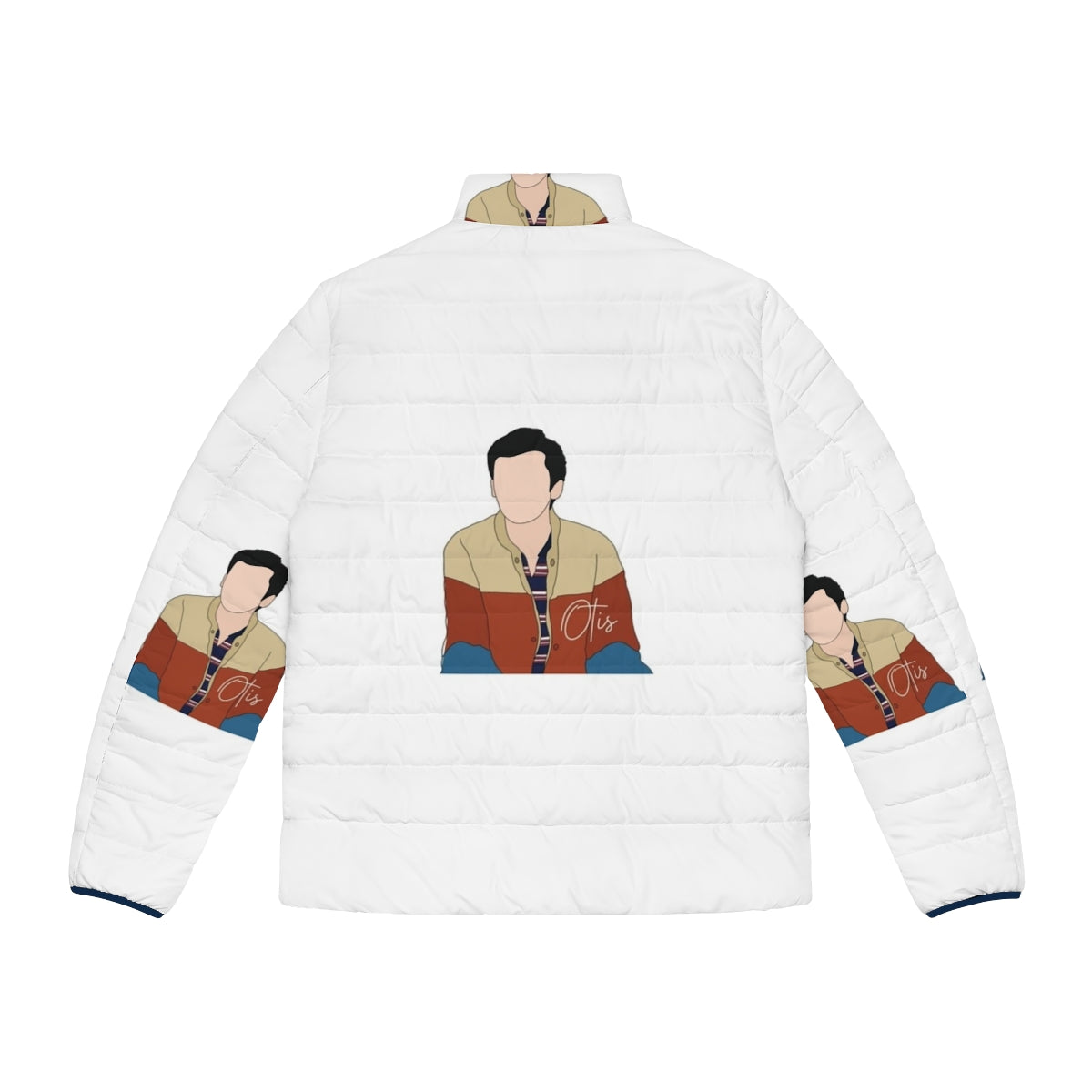 Sex Education Otis Puffer Jacket featuring iconic characters from the Netflix hit series - Back