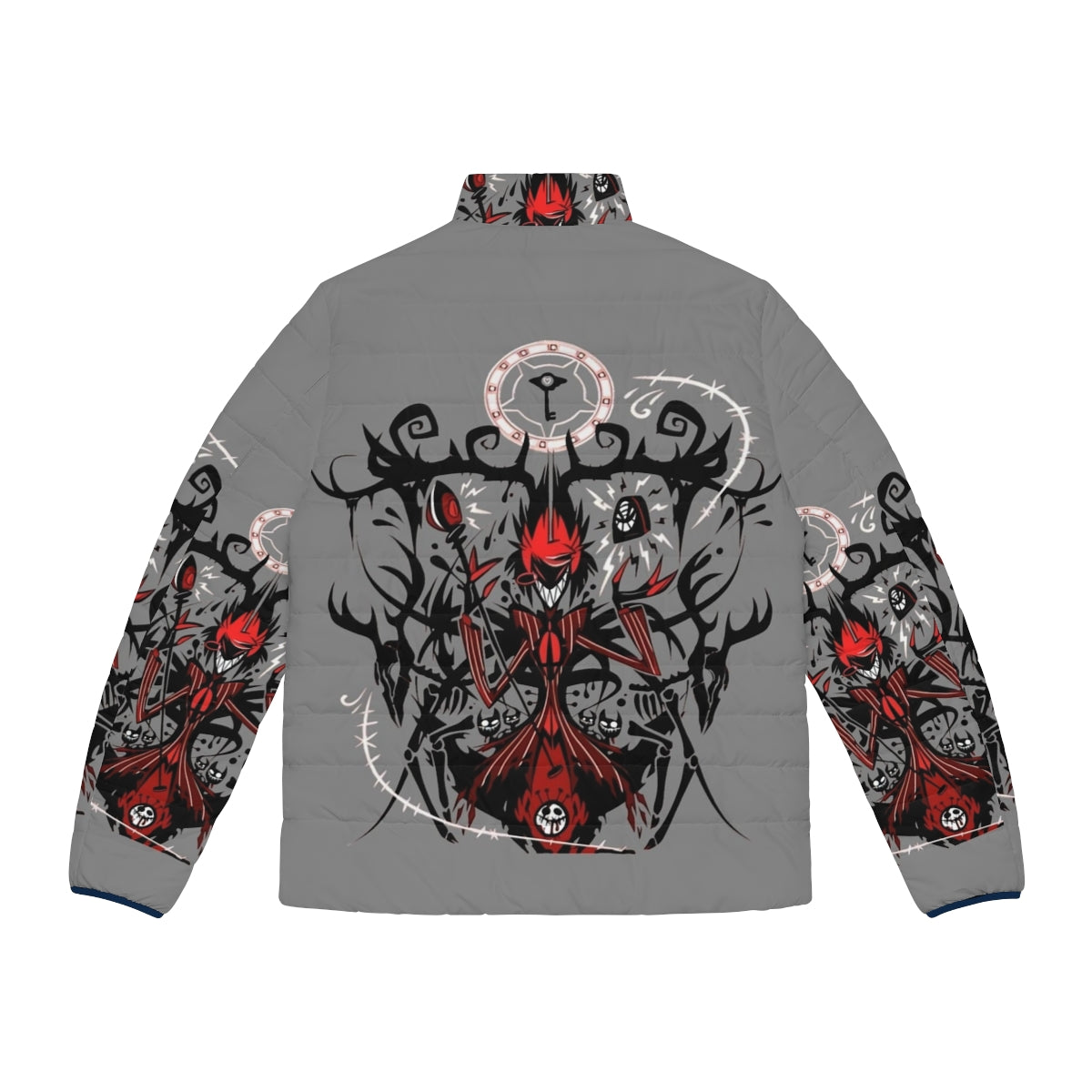 Hazbin Hotel Alastor Puffer Jacket with Anime Style Design - Back