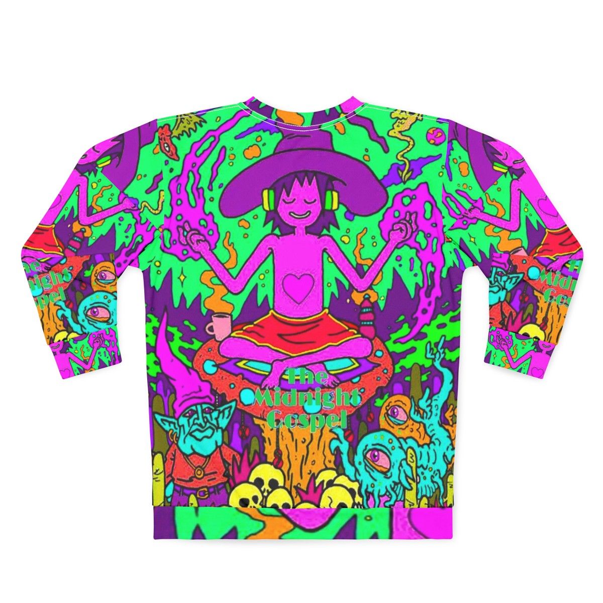 Vibrant "Midnight Gospel" abstract artwork sweatshirt - Back