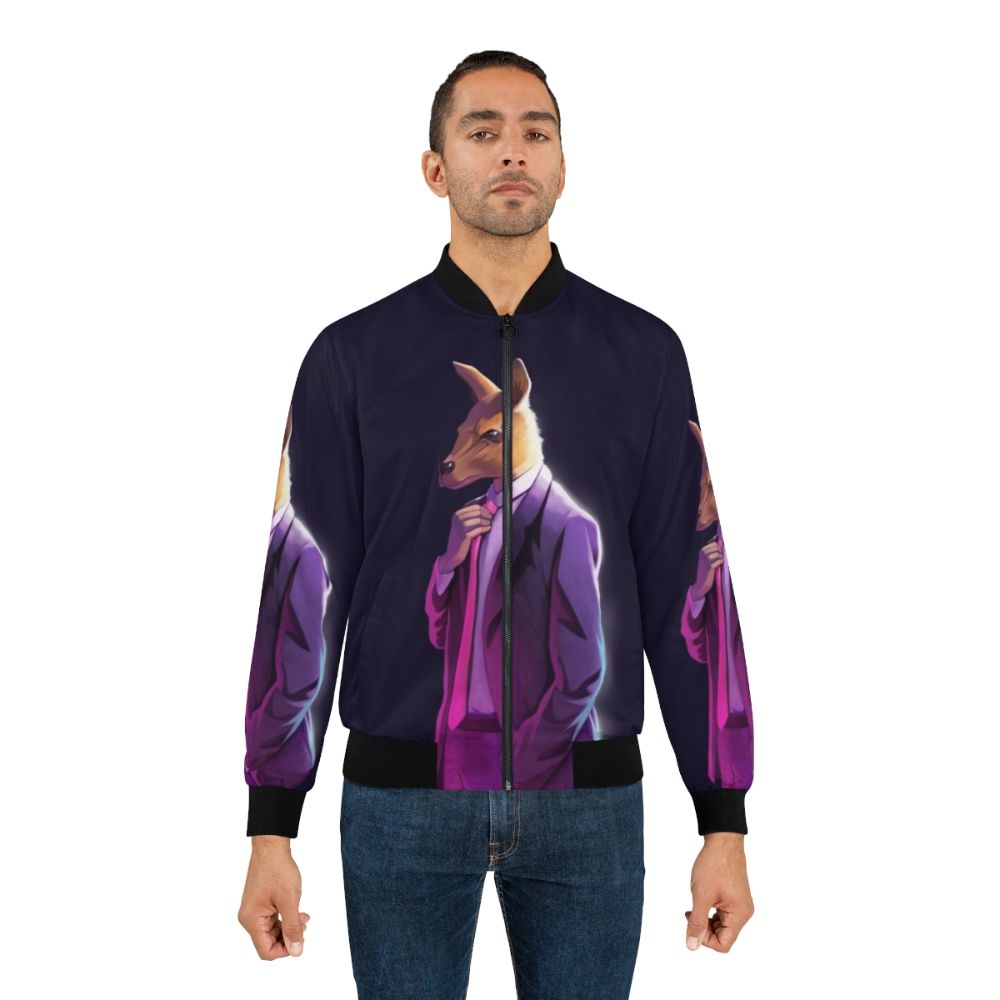 Atheism-inspired bomber jacket featuring a kangaroo (Roo) design and the "Atheism is Unstoppable" logo - Lifestyle