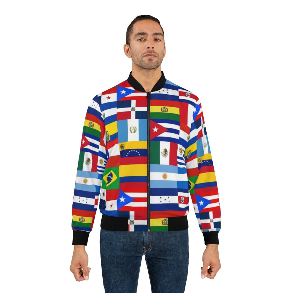 Latin America Bomber Jacket featuring flags of Latin American countries - Lifestyle