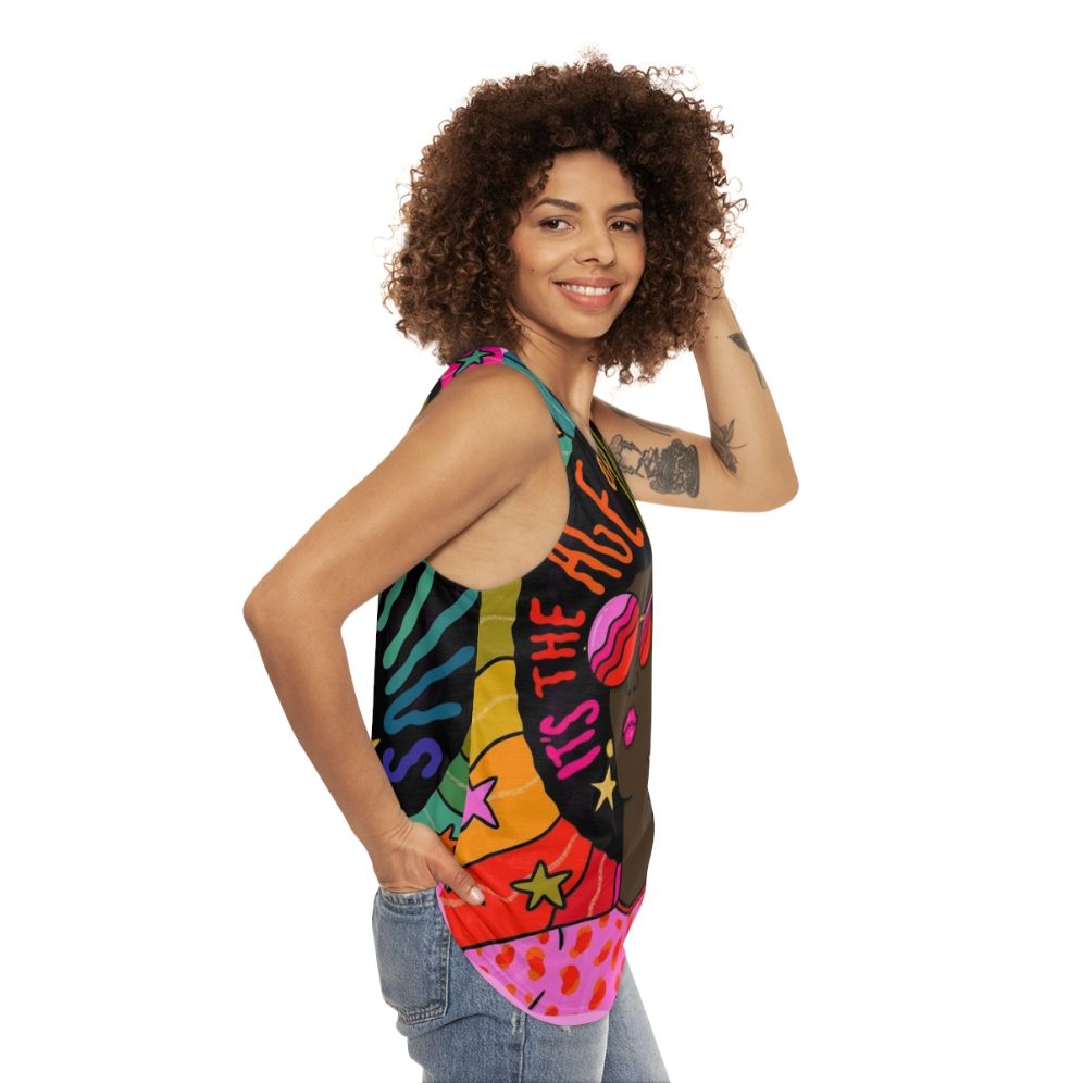 Retro Aquarius Unisex Graphic Tank Top - women side