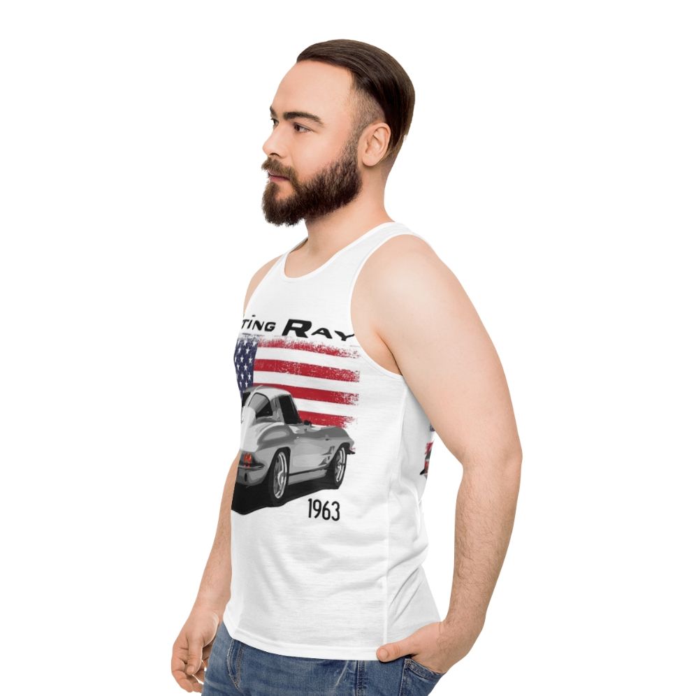 1963 Corvette Sting Ray Unisex Tank Top - men side