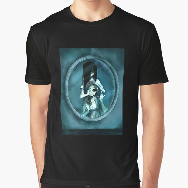 "The Ring 3 - Rebirth graphic t-shirt featuring horror elements and characters from the movie"