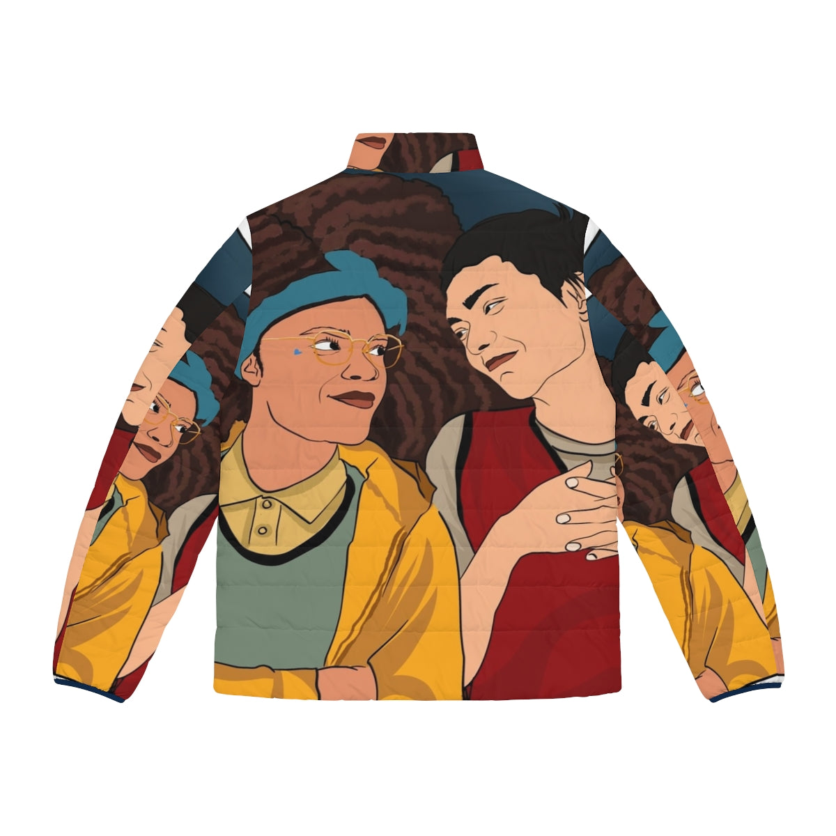 Heartstopper Elle Tao Puffer Jacket featuring the show's characters - Back