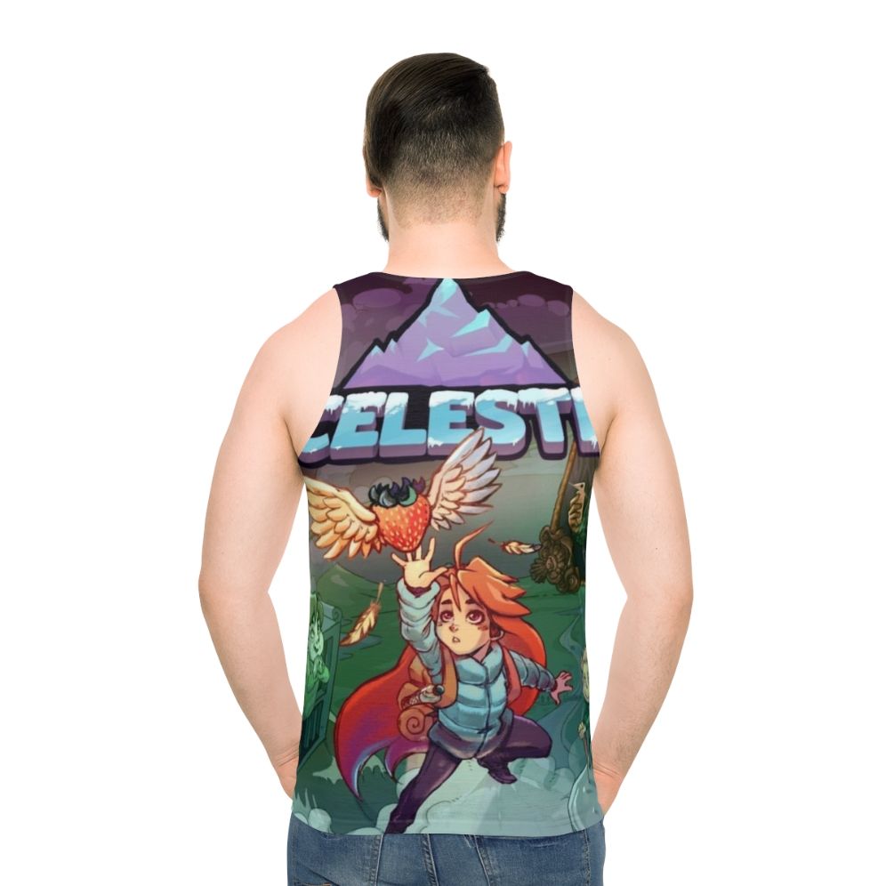 Celeste video game inspired unisex tank top - men back