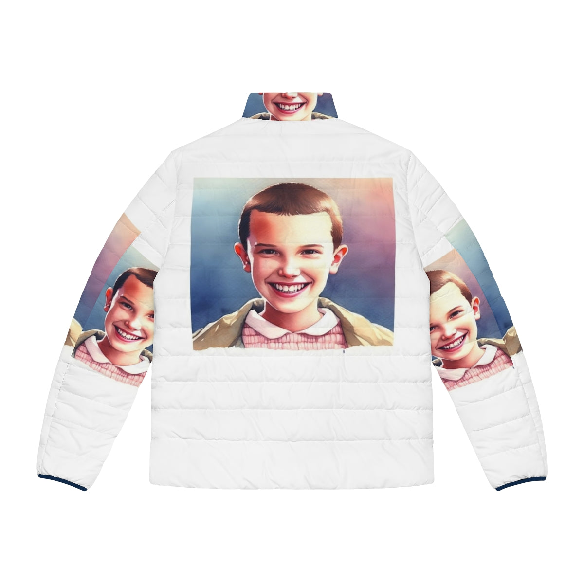 Eleven Stranger Things Puffer Jacket with Focus Keyword - Back