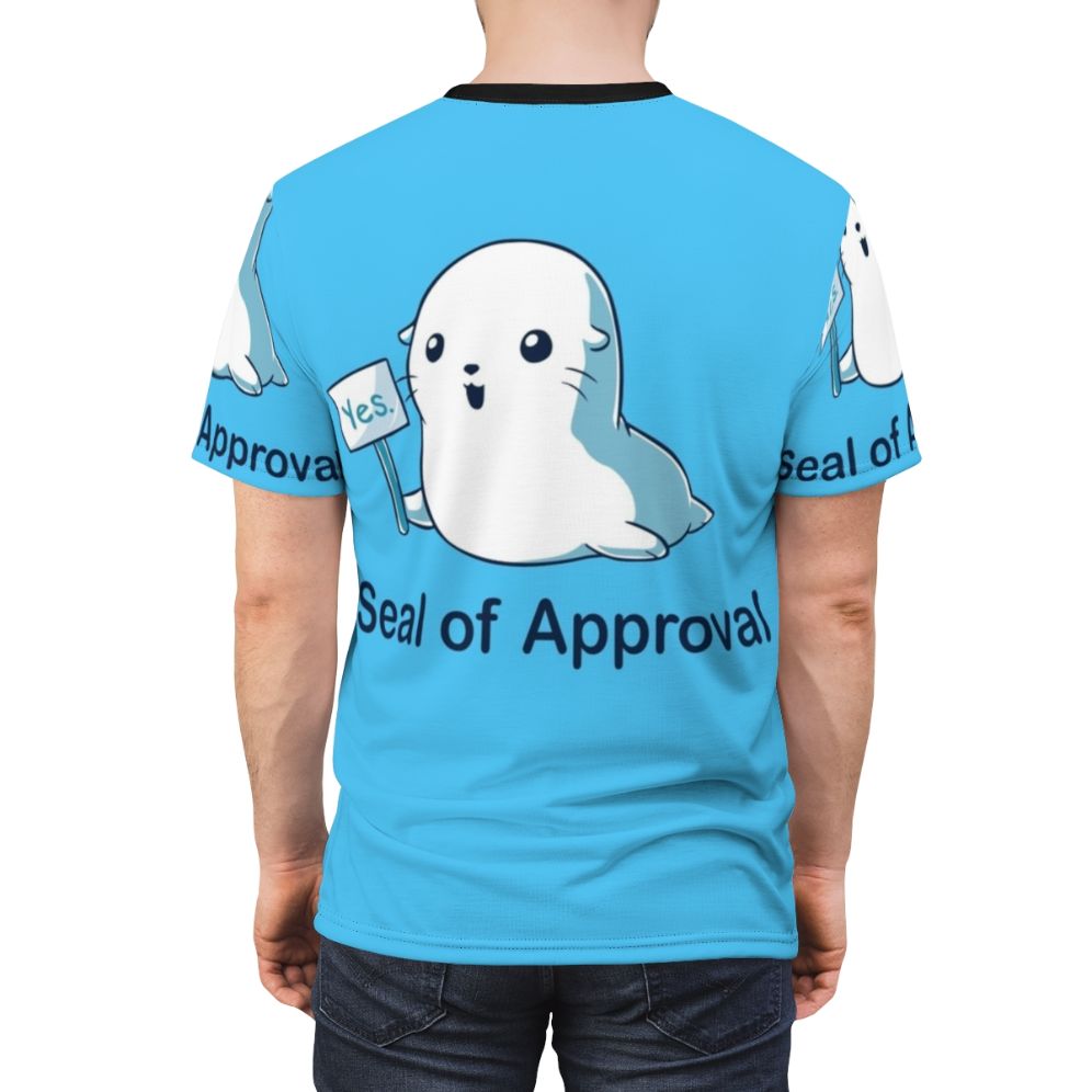 Seal of Approval AOP T-shirt featuring a retro pop art inspired sci-fi comic design - men back