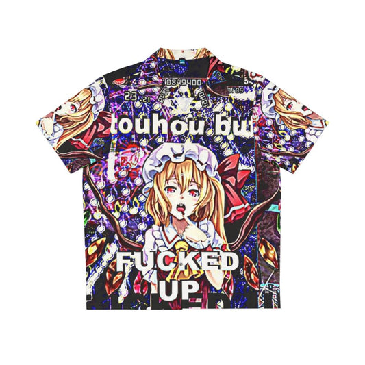 Touhou-inspired Hawaiian shirt with quirky graphics