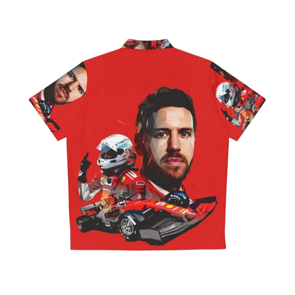 Sebastian Vettel Low Poly Hawaiian Shirt - Back