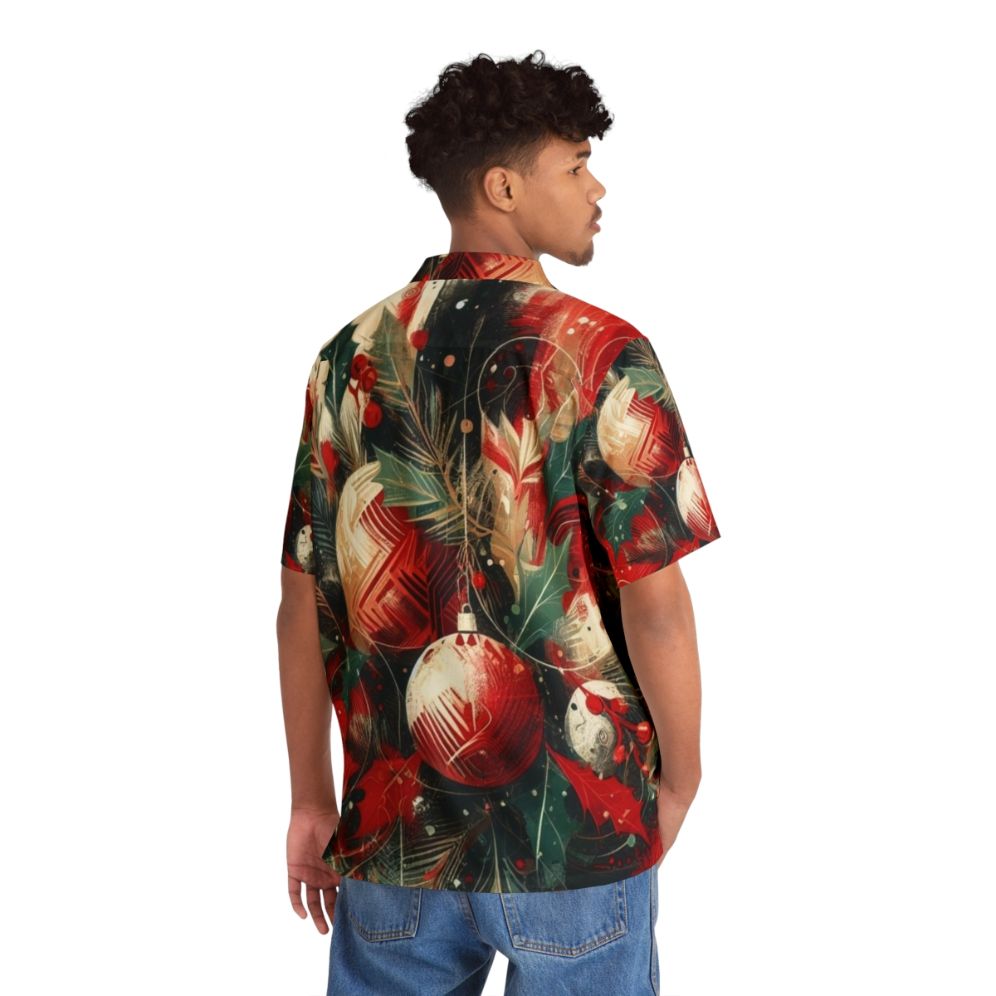 Festive Hawaiian Shirt with Christmas Decorations - People Back