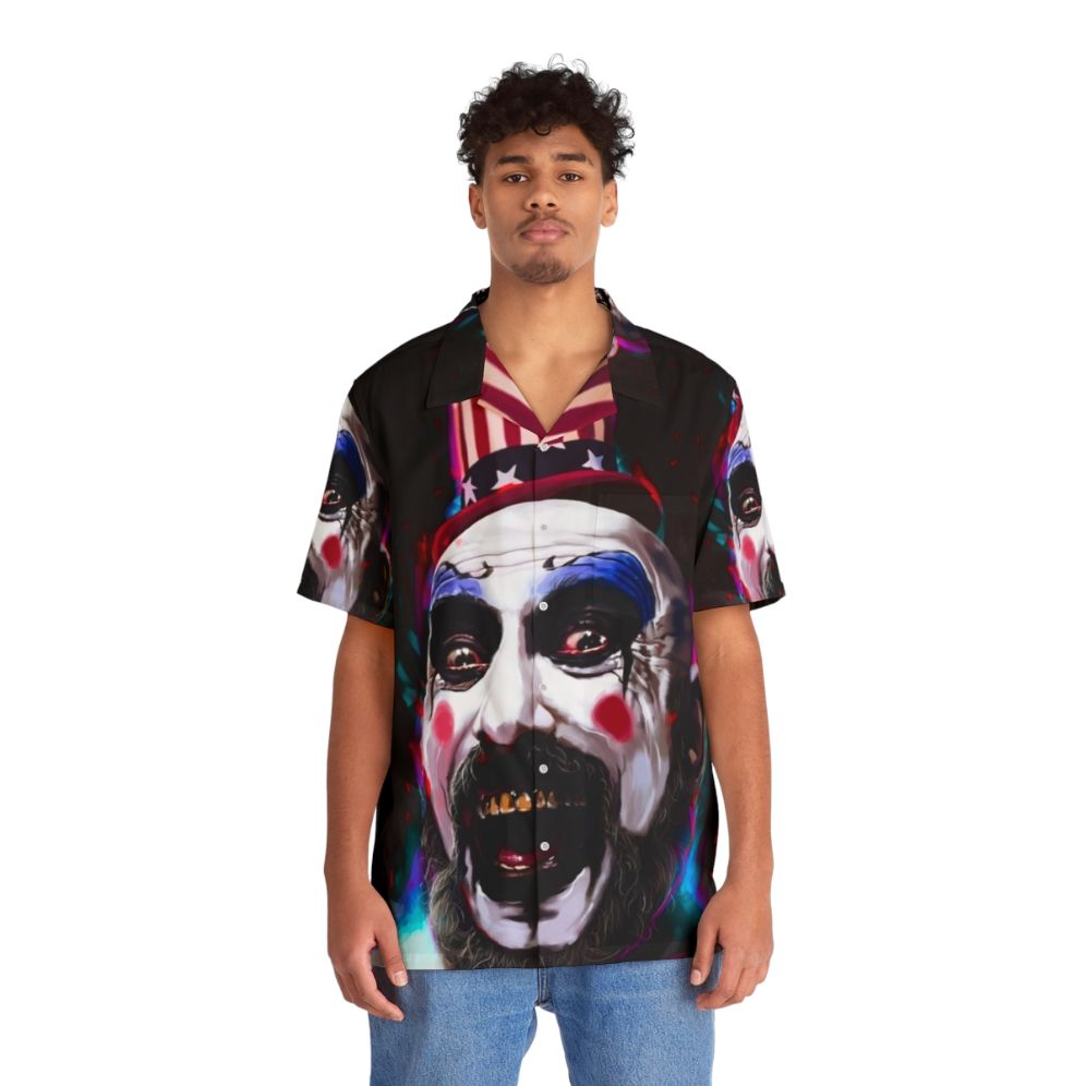 Captain Spaulding Hawaiian Shirt with Vibrant Tropical Print - People Front