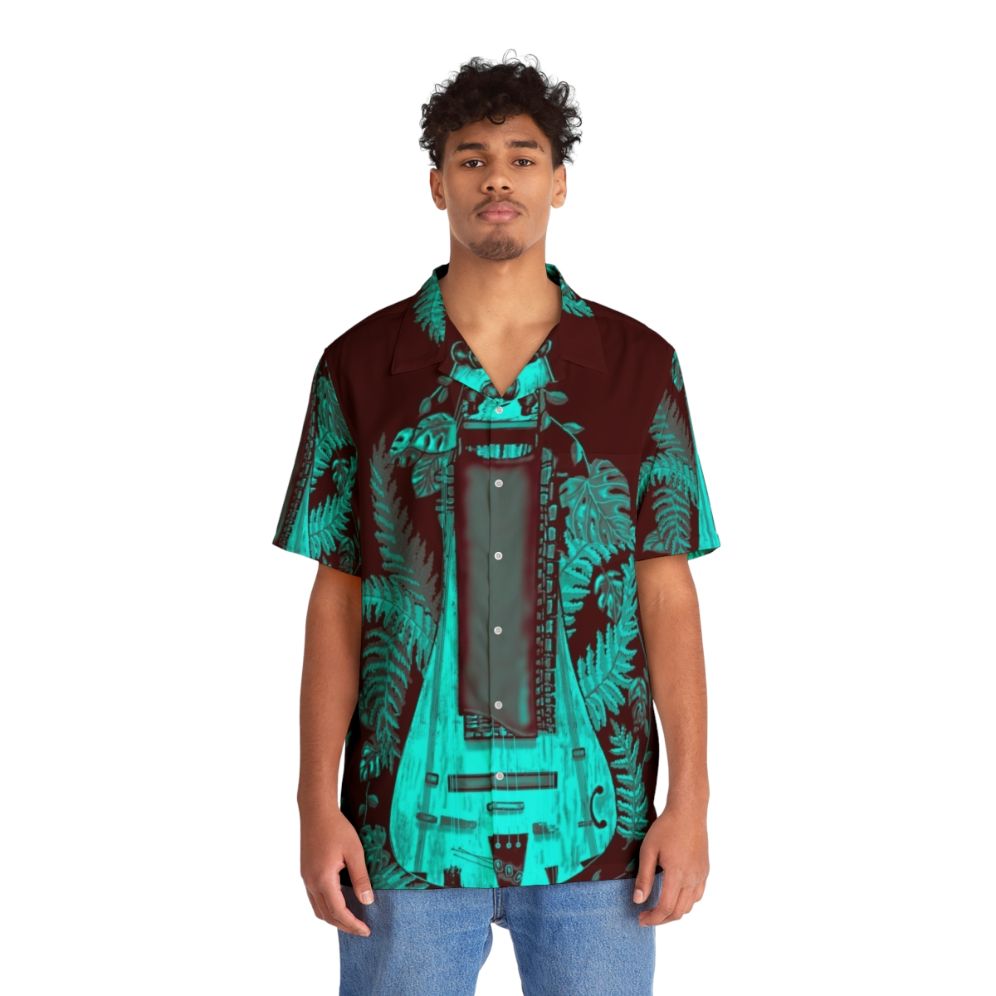 Dawnlight Hurdy Gurdy Hawaiian Shirt featuring a hurdy gurdy, a traditional folk music instrument - People Front