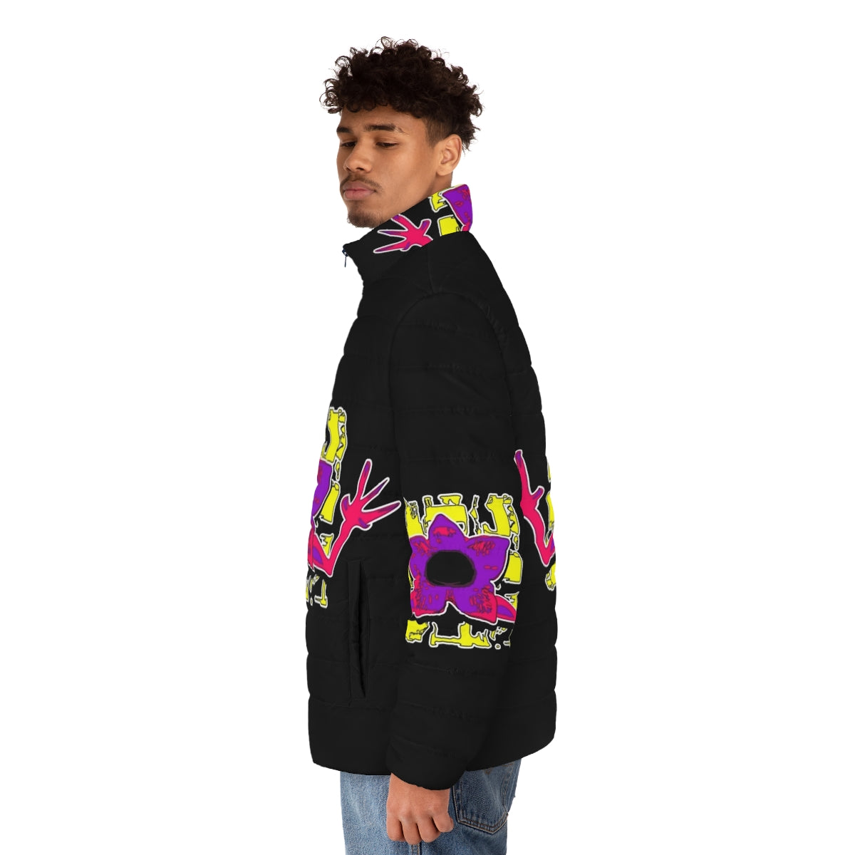 Stranger Things Demogorgon Puffer Jacket with Eleven Inspired Design - men side left