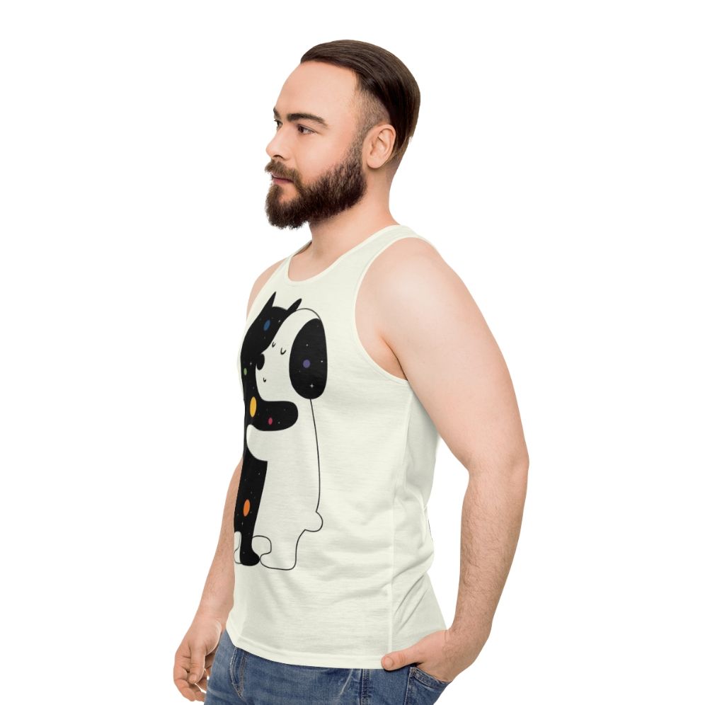 Unisex tank top with inspirational rainbow and animal graphics - men side