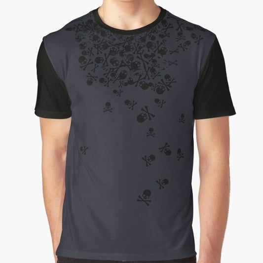 A skull-patterned graphic t-shirt featuring the character Noctis from the Final Fantasy XV video game.