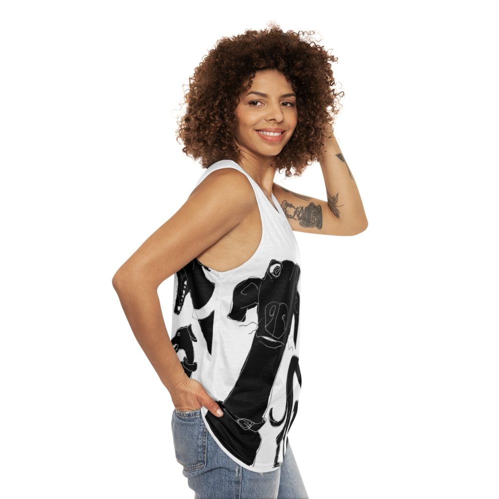 Greyhound Pixel Graphic Tank Top - women side