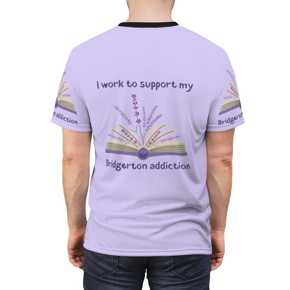 Bridgerton inspired t-shirt with floral and text design - men back