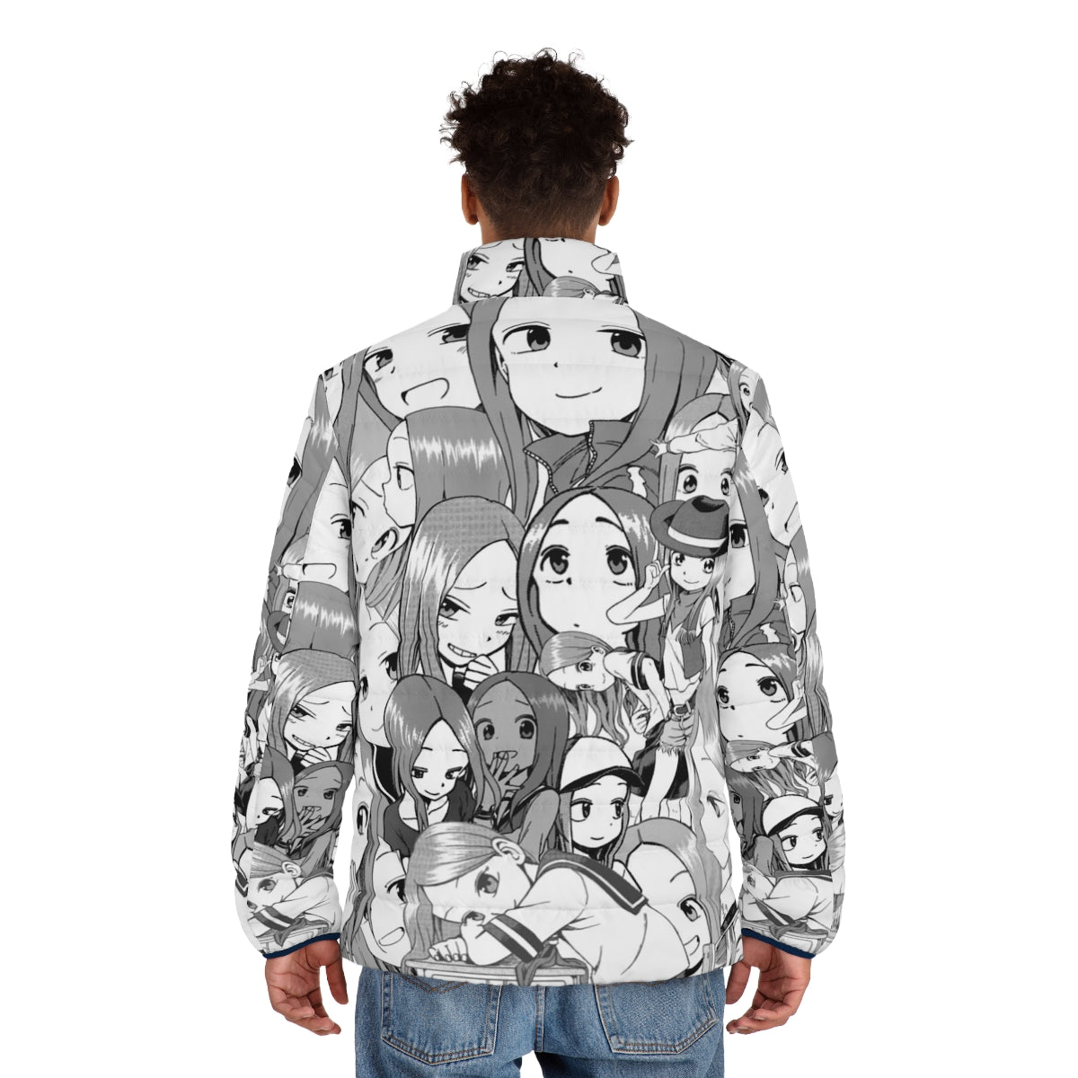 Smug Takagi San Queen Puffer Jacket - Anime Inspired Winter Fashion - men back