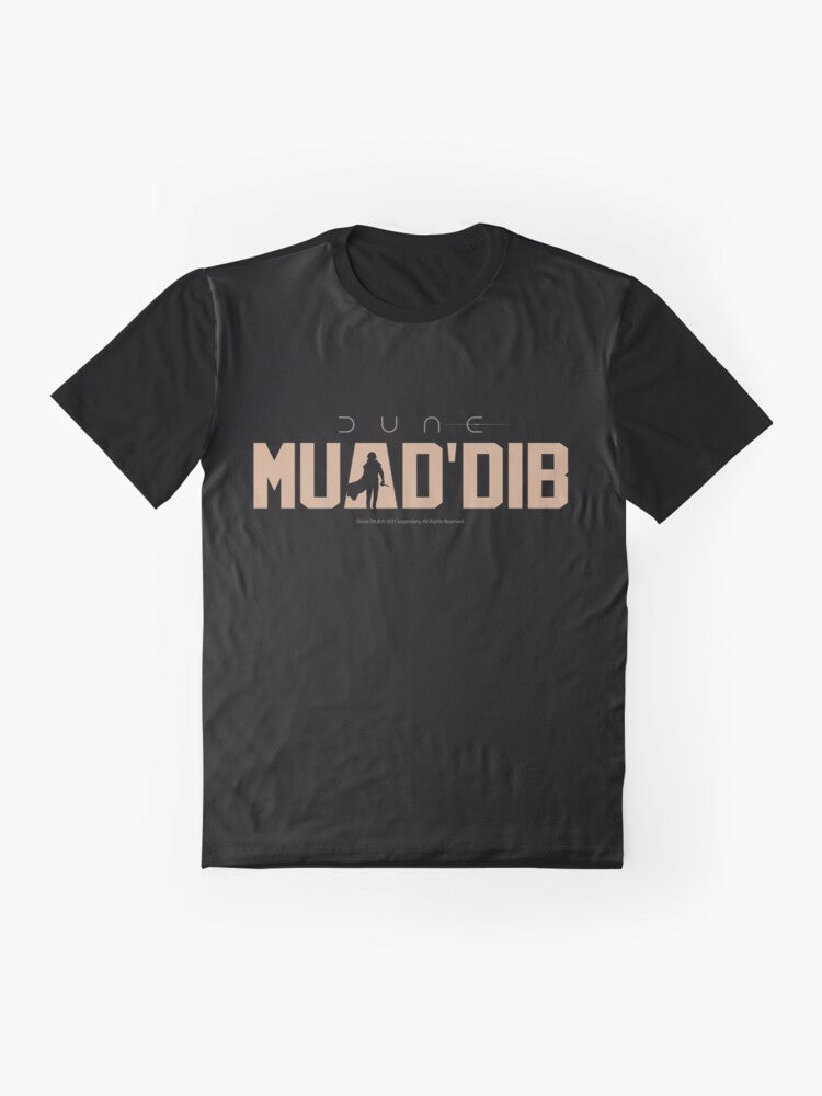 Dune Muad'Dib Graphic T-Shirt featuring the iconic character from the Dune universe - Flat lay