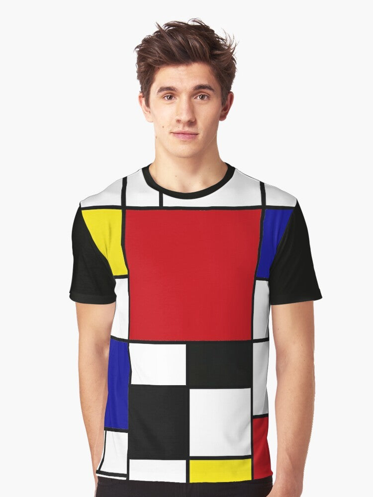 Mondrian inspired abstract art graphic t-shirt - Men