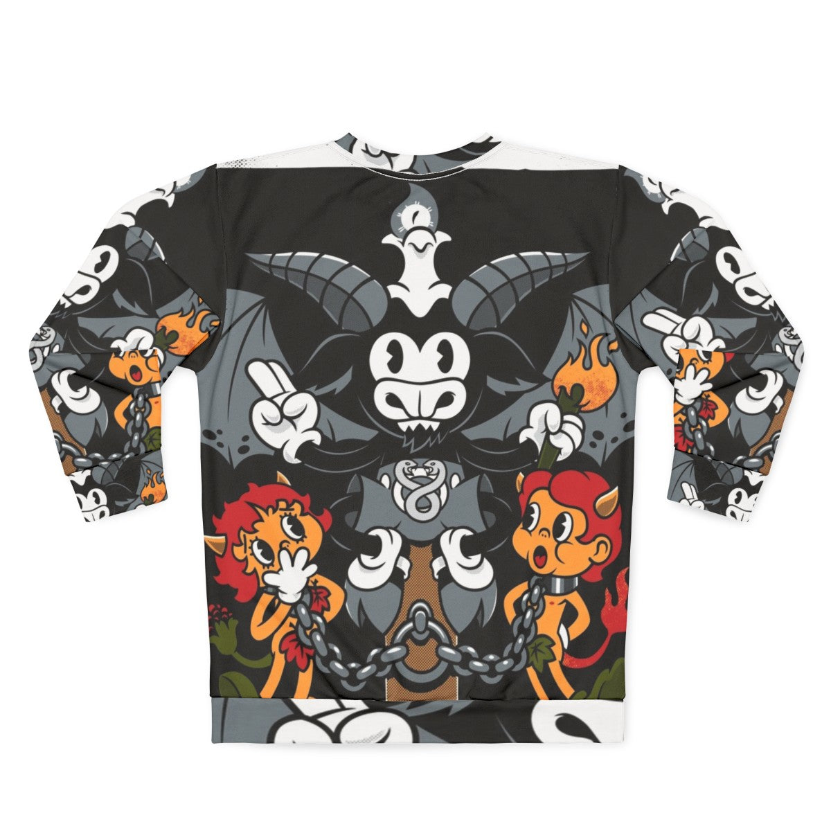 Devil tarot card Baphomet occult gothic sweatshirt - Back