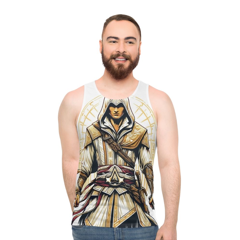 Assassin's Creed unisex tank top featuring a bright, action-packed design - men