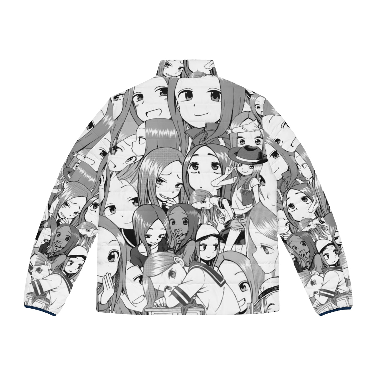 Smug Takagi San Queen Puffer Jacket - Anime Inspired Winter Fashion - Back