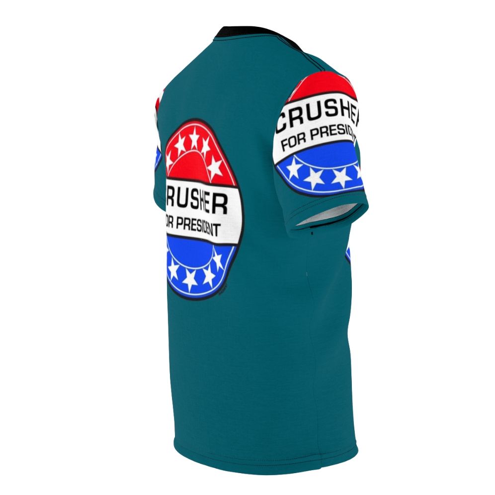 Crusher For President T-shirt featuring sci-fi and retro design - men right