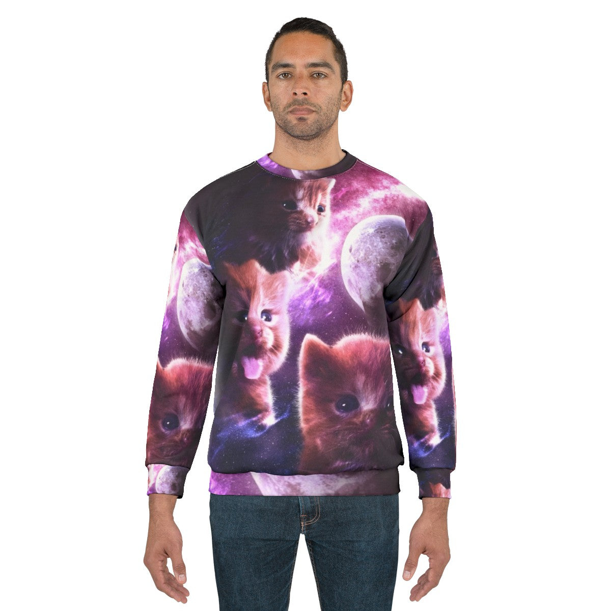 Delinquent Moon Cat & Kitten Sweatshirt - men