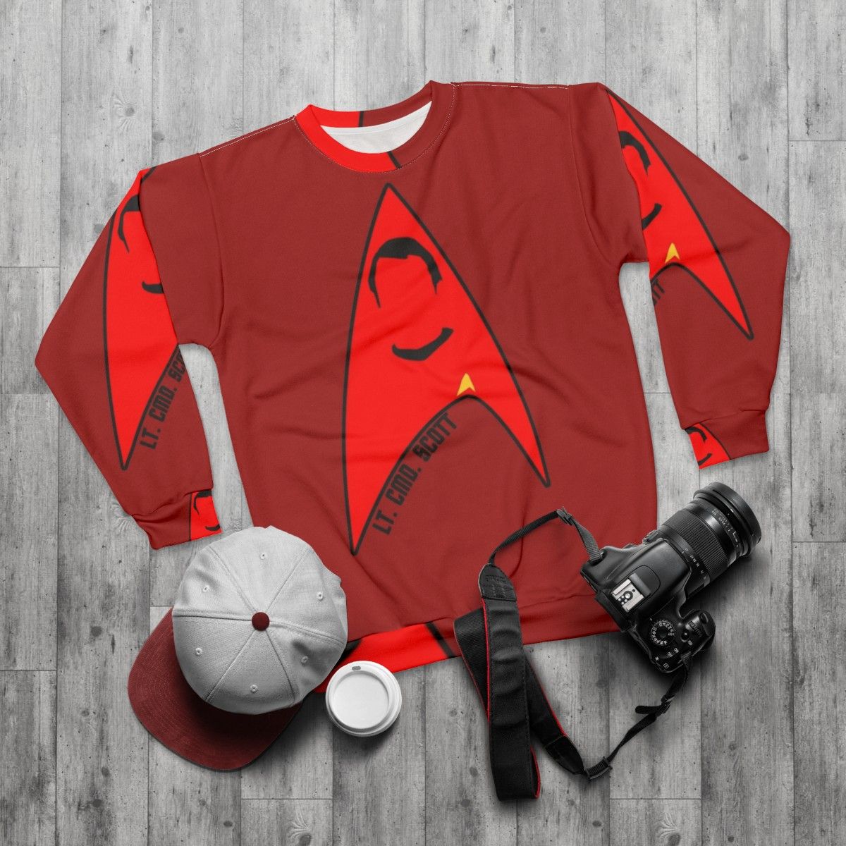 Lt Commander Scott Star Trek Sweatshirt - flat lay