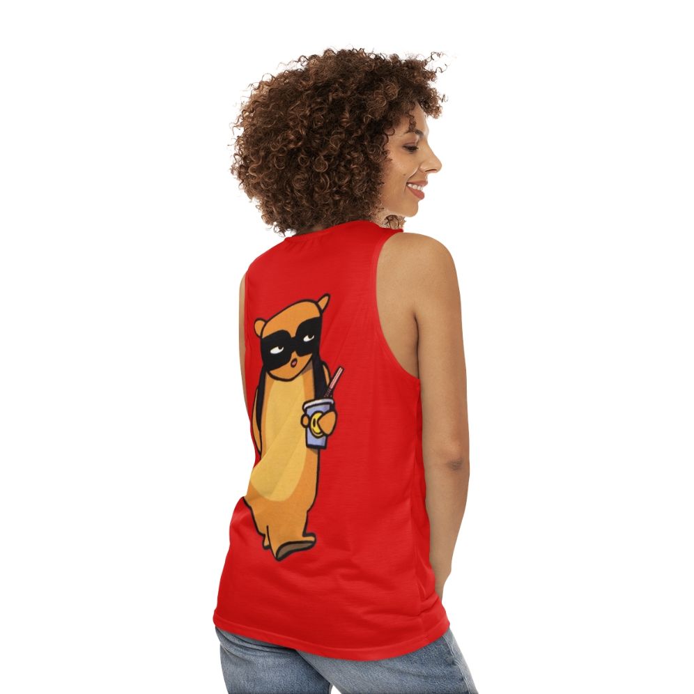 Unisex tank top with radiator graphic for music lovers - women back