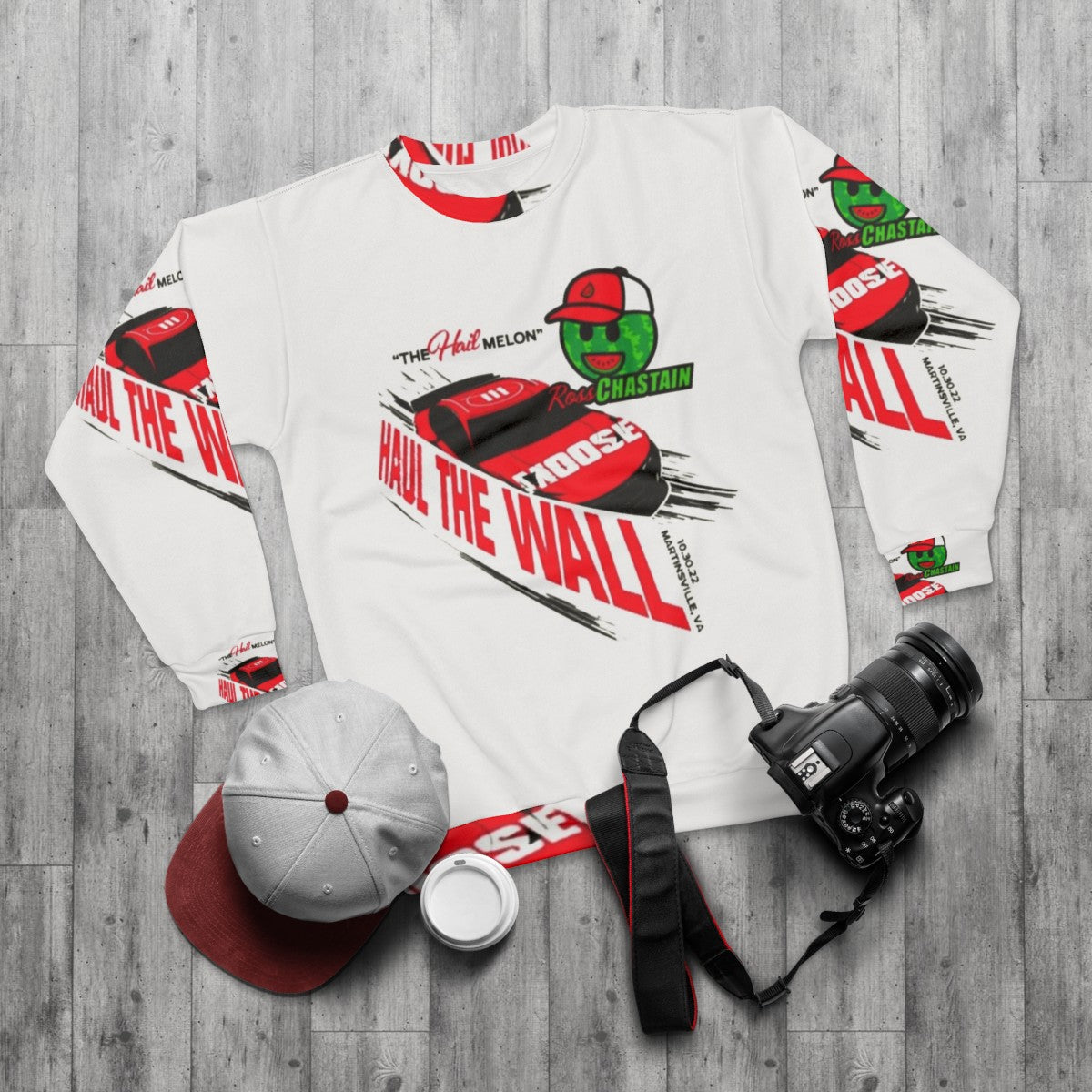 Ross Chastain Nascar "Haul the Wall, Hail Melon" Sweatshirt - flat lay