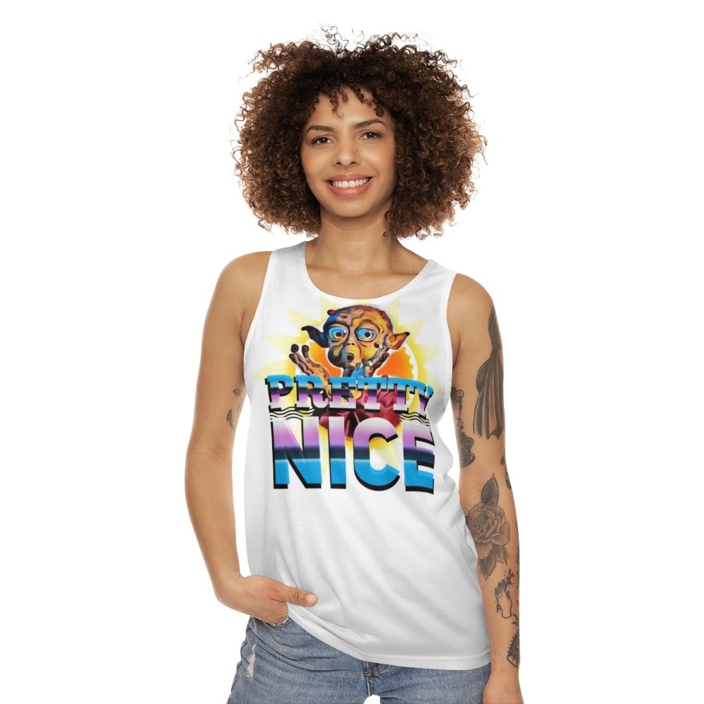 Unisex retro 1980s sci-fi inspired dance party tank top - women