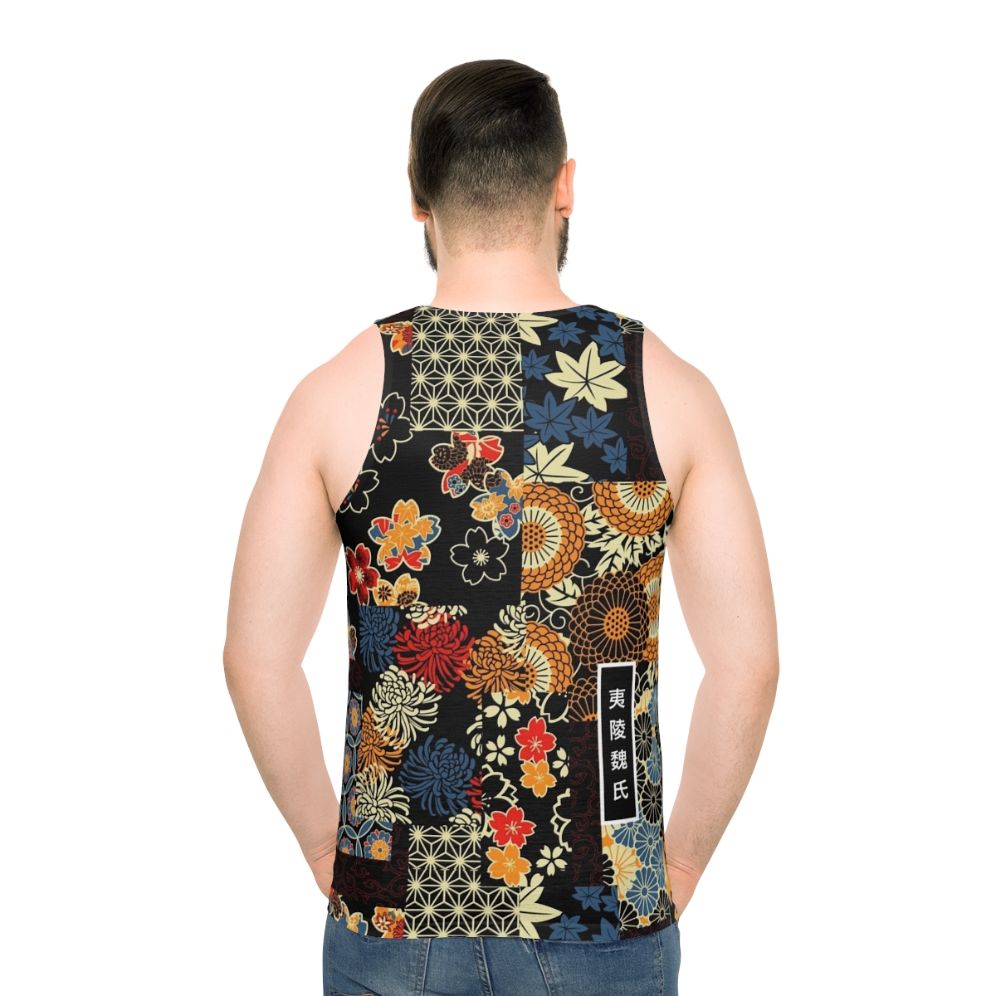 Anime-inspired kimono seamless unisex tank top - men back