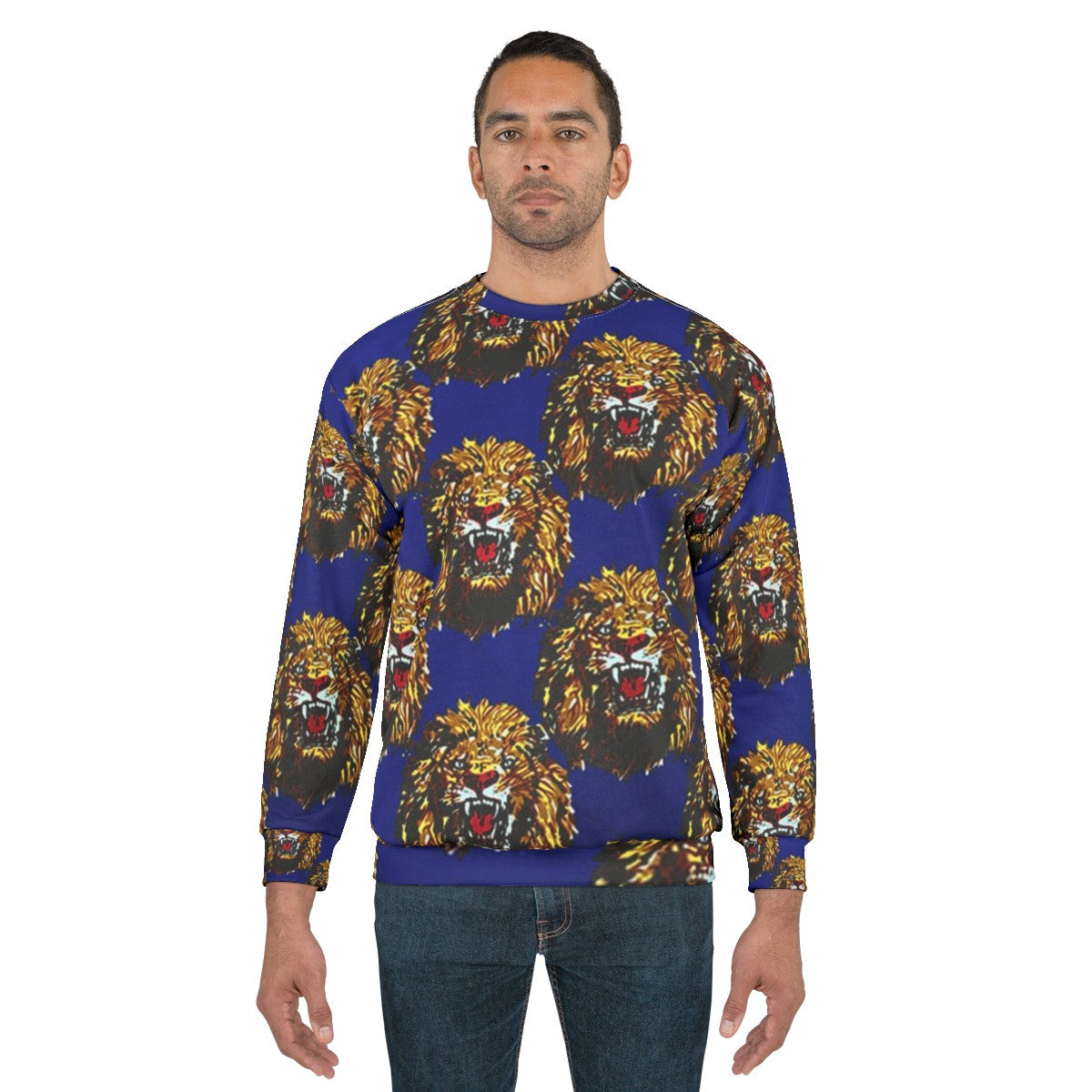 Blue Isi Agu Lion Head Sweatshirt - men