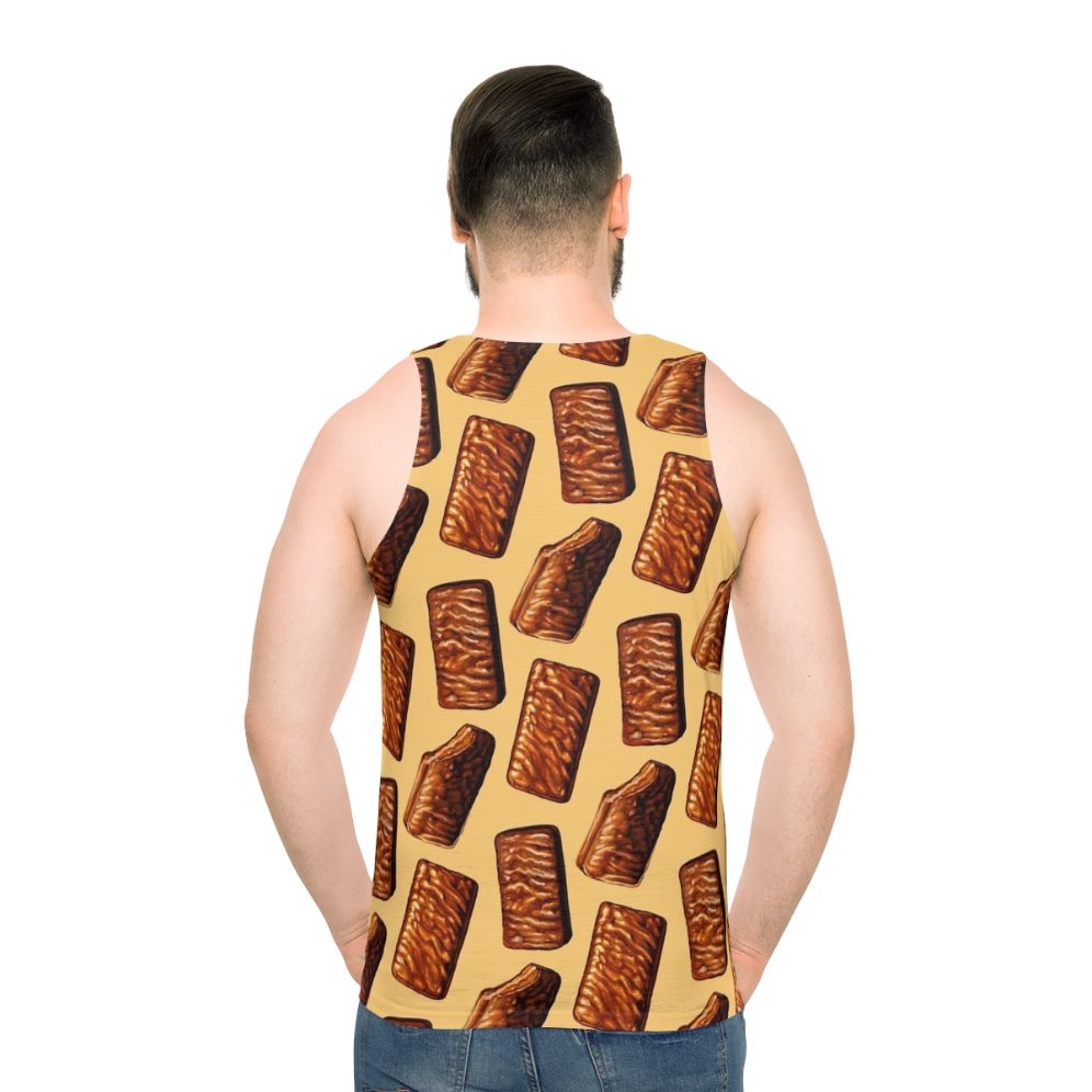 Unisex tank top with Australian Tim Tam biscuit pattern - men back