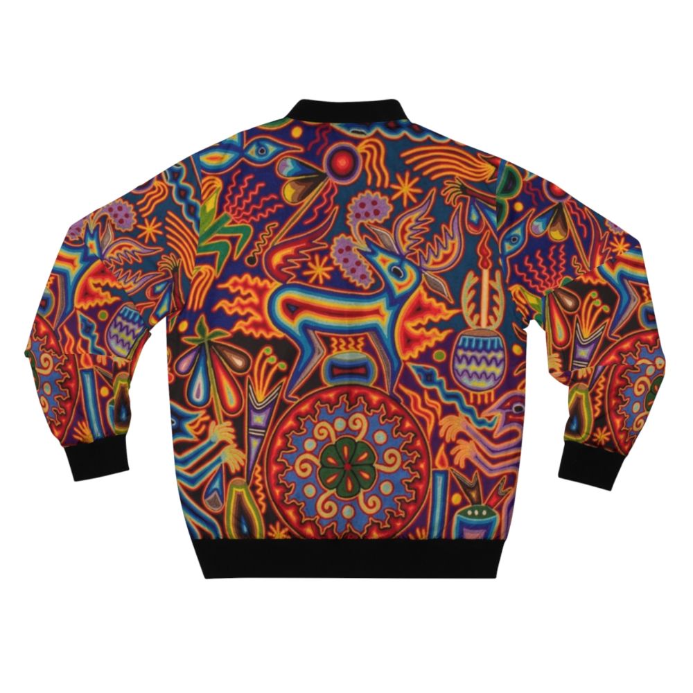 Huichol Bomber Jacket - Vibrant Mexican-Inspired Design - Back