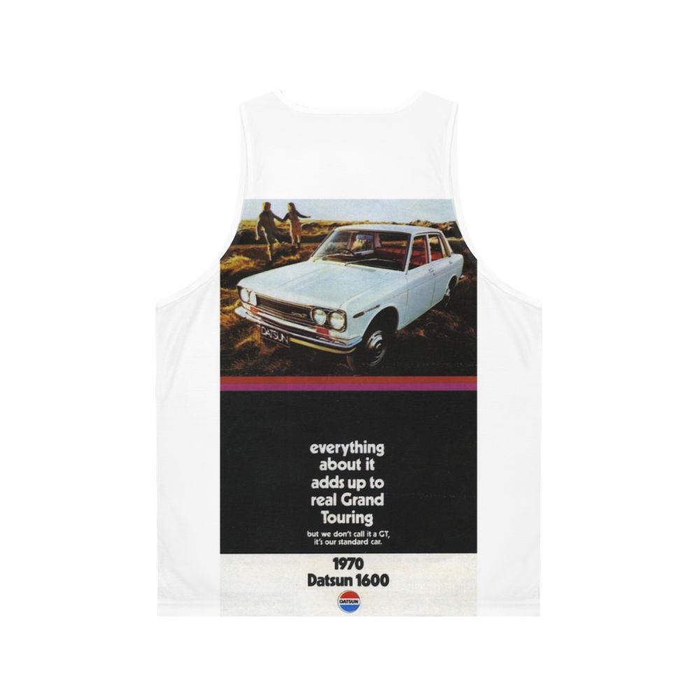 Vintage Datsun 1600 unisex tank top - Back