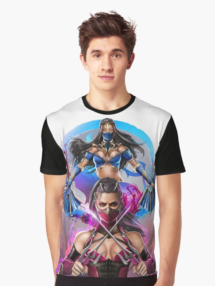 NEW ERA Mortal Kombat Cosplay Graphic T-Shirt featuring a female princess and dragons - Men