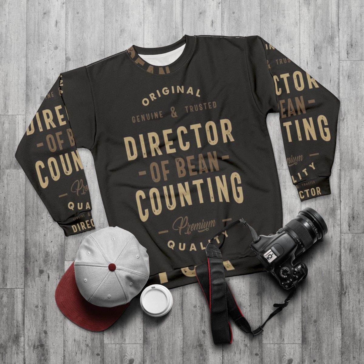 Director of Accounting Sweatshirt with Humorous Typography - flat lay