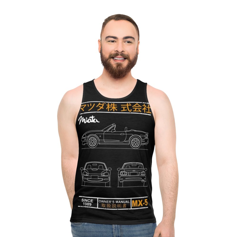 Blueprint Design Unisex Miata MX5 Tank Top - men