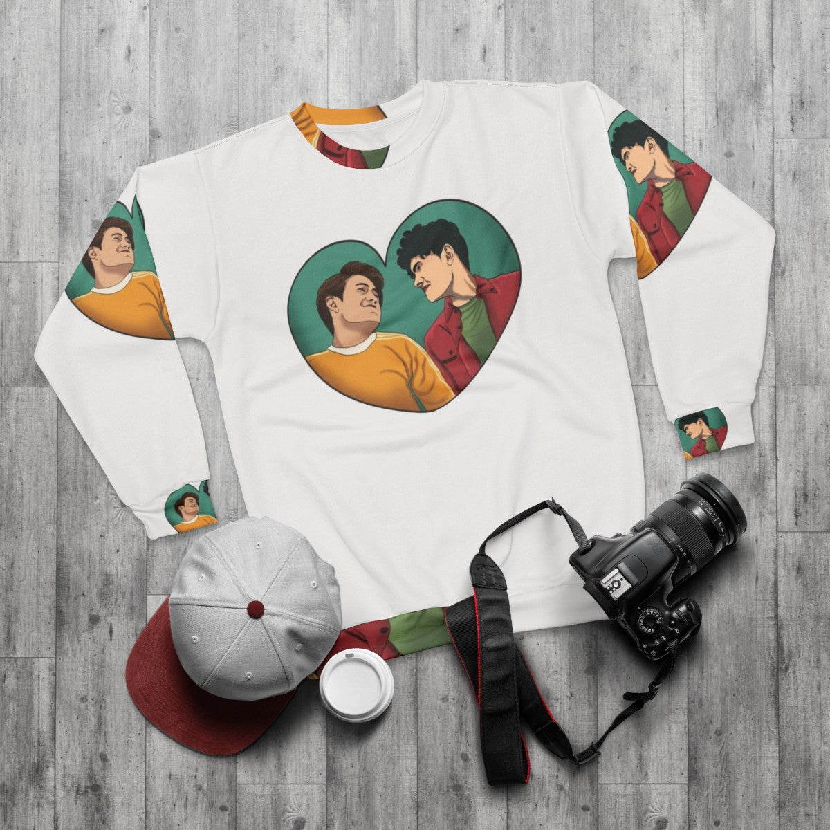 Heartstopper Nick and Charlie Friendship Sweatshirt - flat lay