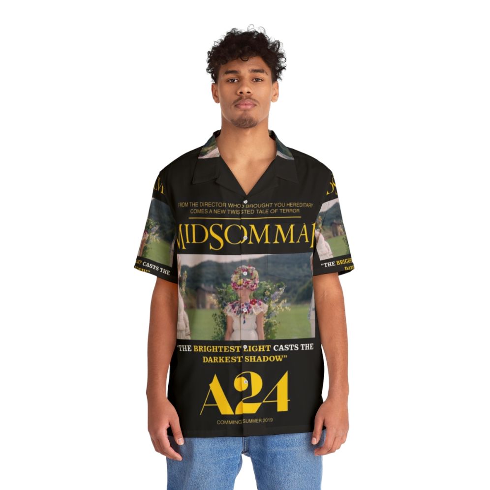 Midsommar movie poster Hawaiian shirt featuring horror film imagery - People Front