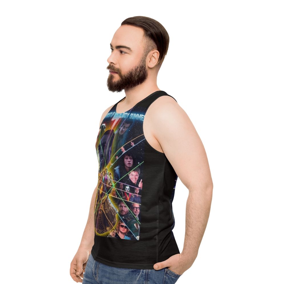 Quirky unisex summer tank top - men side