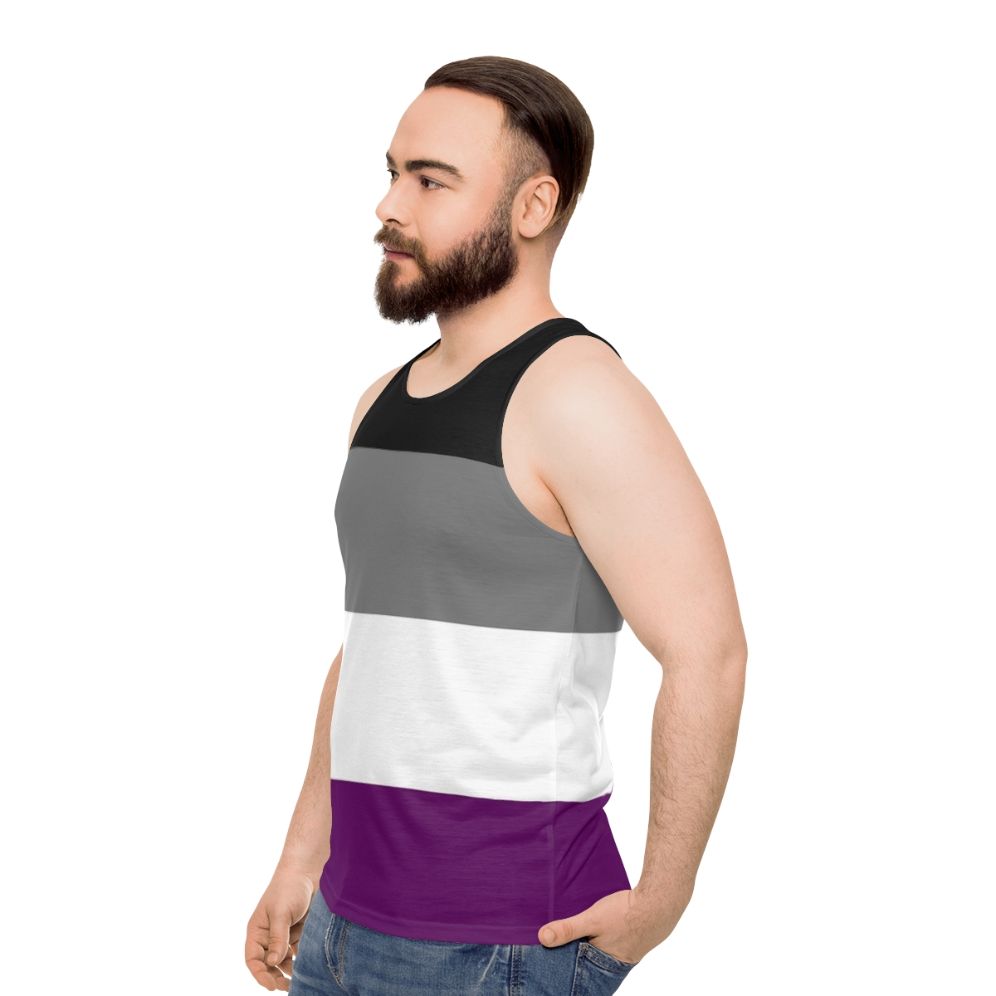 Unisex asexual pride flag tank top - men side